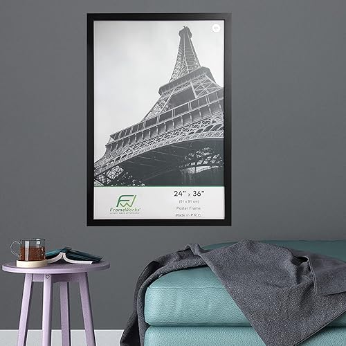 Miniatura 5 de FrameWorks Paquete de 2 marcos negros de madera con bordes clásicos de 24 x 36 pulgadas