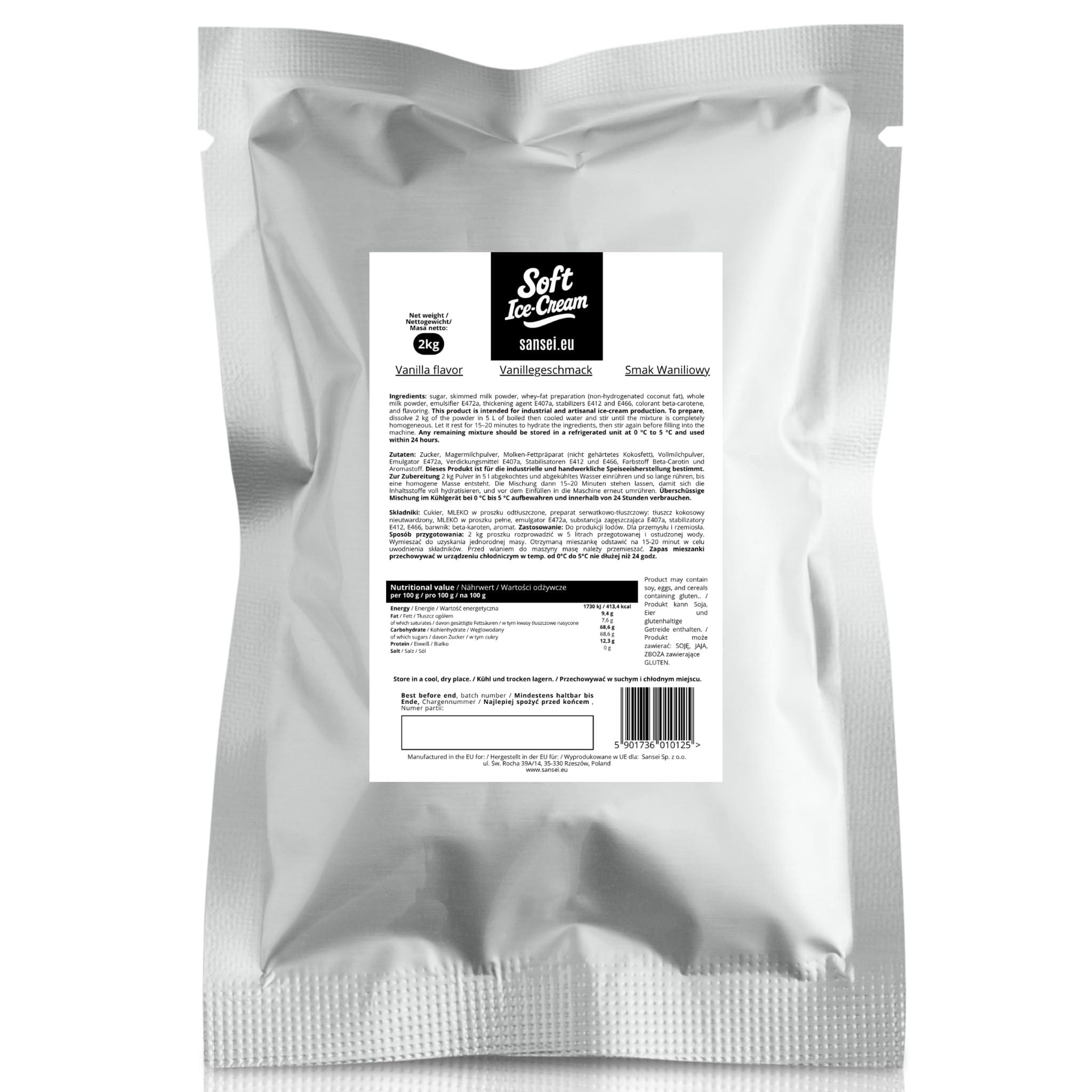 Sansei Soft-Eis Pulver Vanille 2 kg