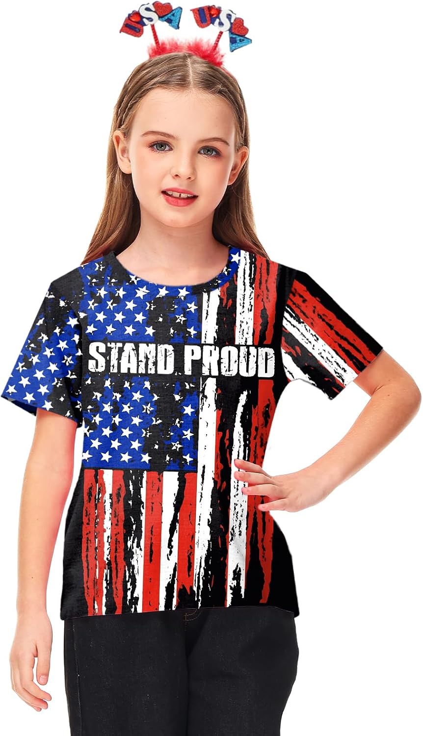 Remimi Girls Halloween Lilo Shirt Red Leaf Graphic Cosplay Costume Holiday Short Sleeve Tops 5-14 Years