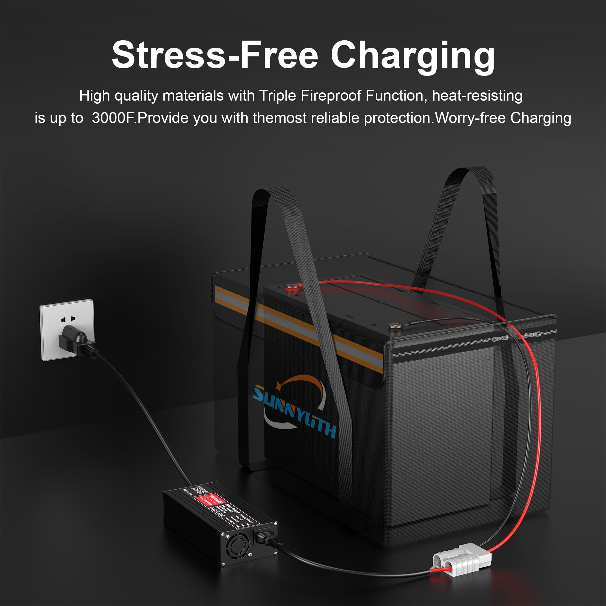 12V 100Ah LiFePO4 Batteria al litio Fireproof Safe Bag, grande capacità a prova di esplosione Lipo Battery Bag per la ricarica e la conservazione, 14 × 9.5 × 7.8 "scatola impermeabile