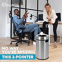 Vista 5 de Simpli-Magic Bote de basura de 65 litros con apertura superior, grado comercial, acero inoxidable