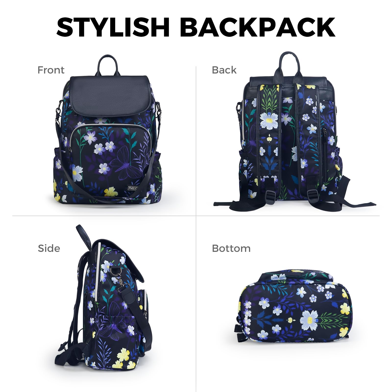 Fmeida Zaino da Donna Elegante Zaino Casual Moda Zaini per Ragazze Borsa a Tracolla Borsa da Viaggio Scuola 14" Laptop Zainetto Impermeabile