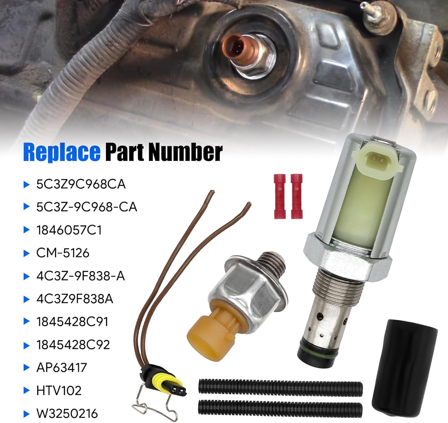 Injector Pressure Regulator Valve 6.0 IPR＆ICP Fit for 2003-2010 Ford Super Duty F250 F350 F450 F550 E350 E450 Excursion 6.0L Diesel Turbocharged Replaces CM5126 AP63417