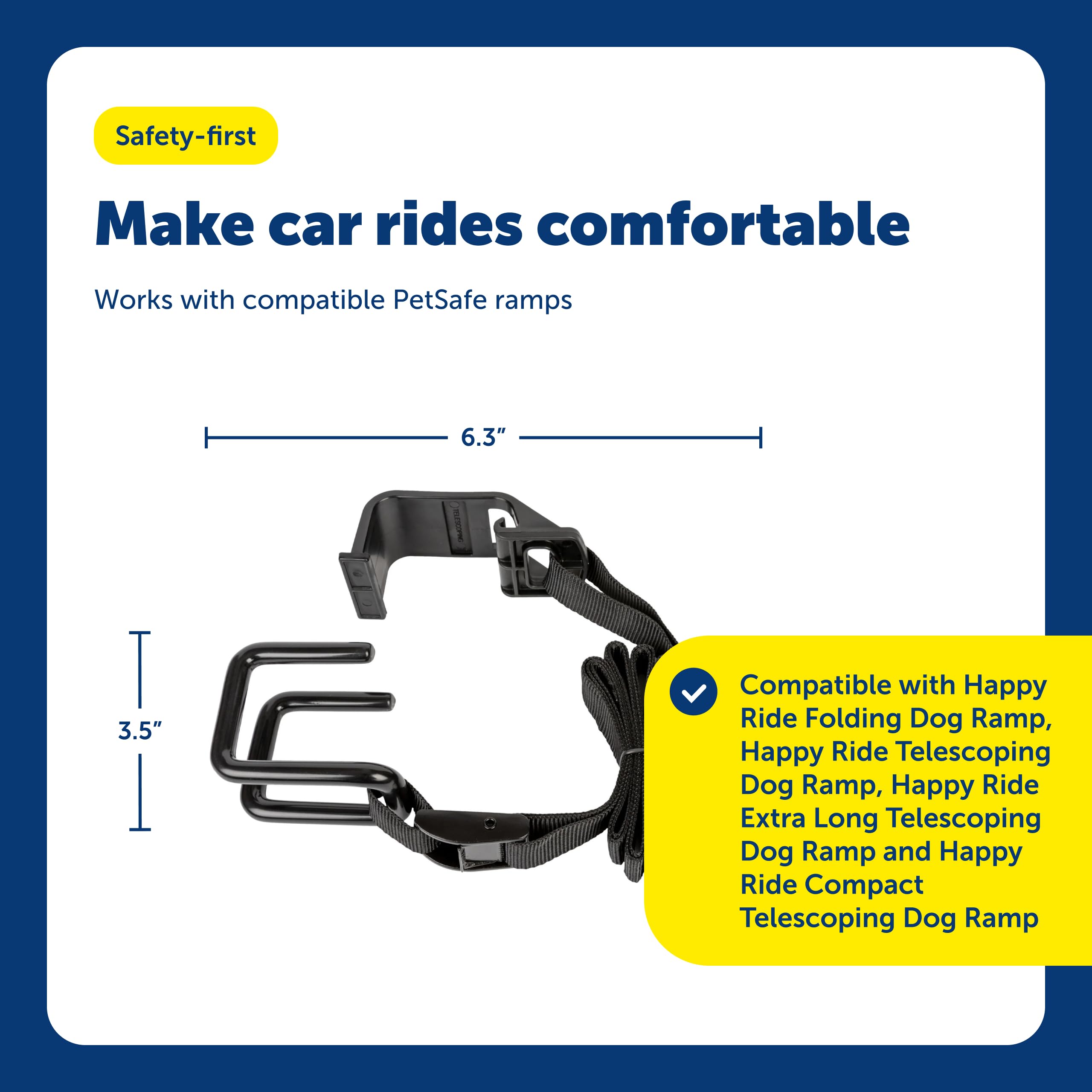 Solvit PetSafe Happy Ride Hunderampen-Adapter – Sichere Seitentür Einstiegsunterstützung – Tragbarer Rampen-Adapter für Autos, SUVs & LKWs – Praktische Haustiereinstiegsunterstützung – Langlebiger
