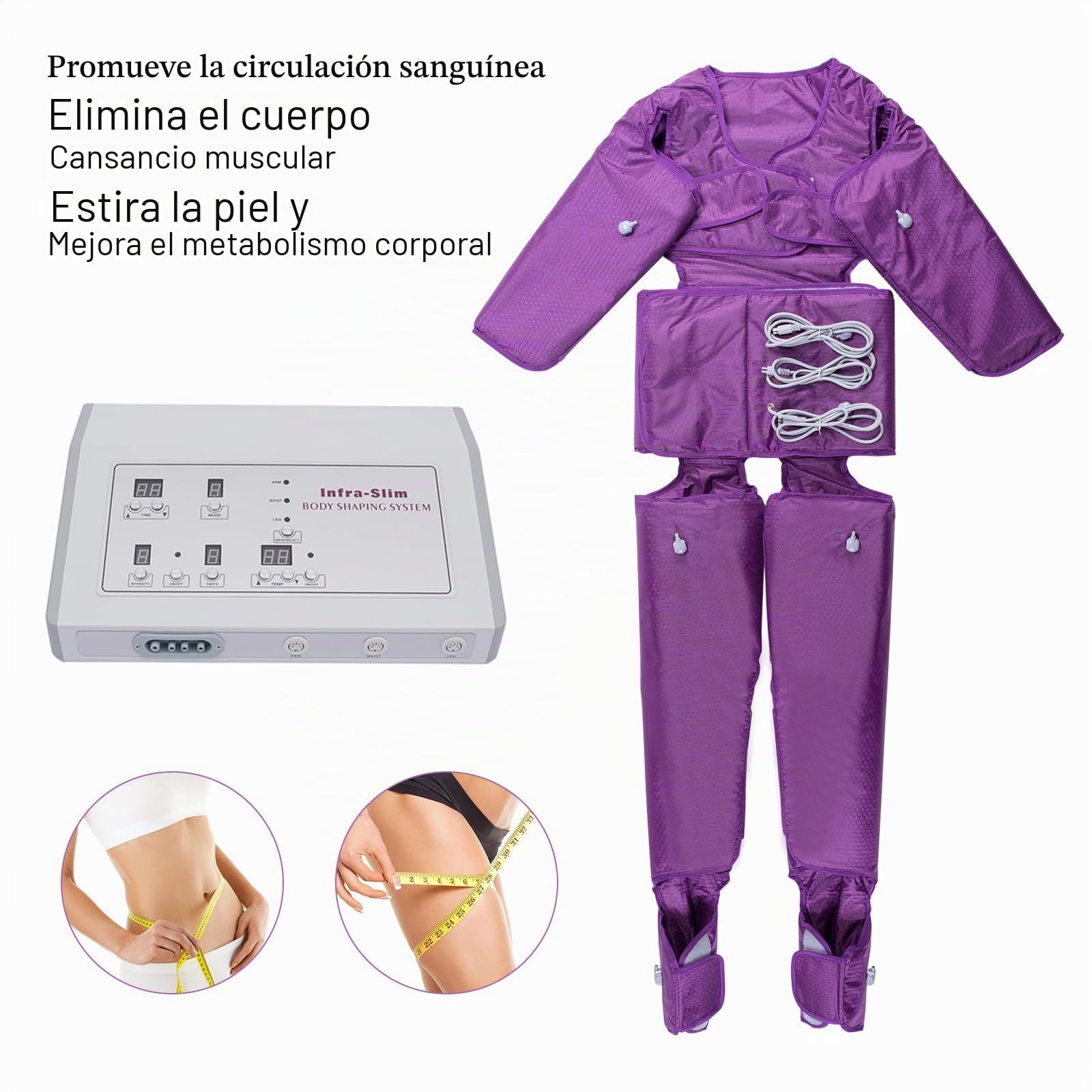 Dispositivo de Masaje Eléctrico 600 W - Drenaje Linfático con 6 Modos y Temperatura 35 °C a 80 °C