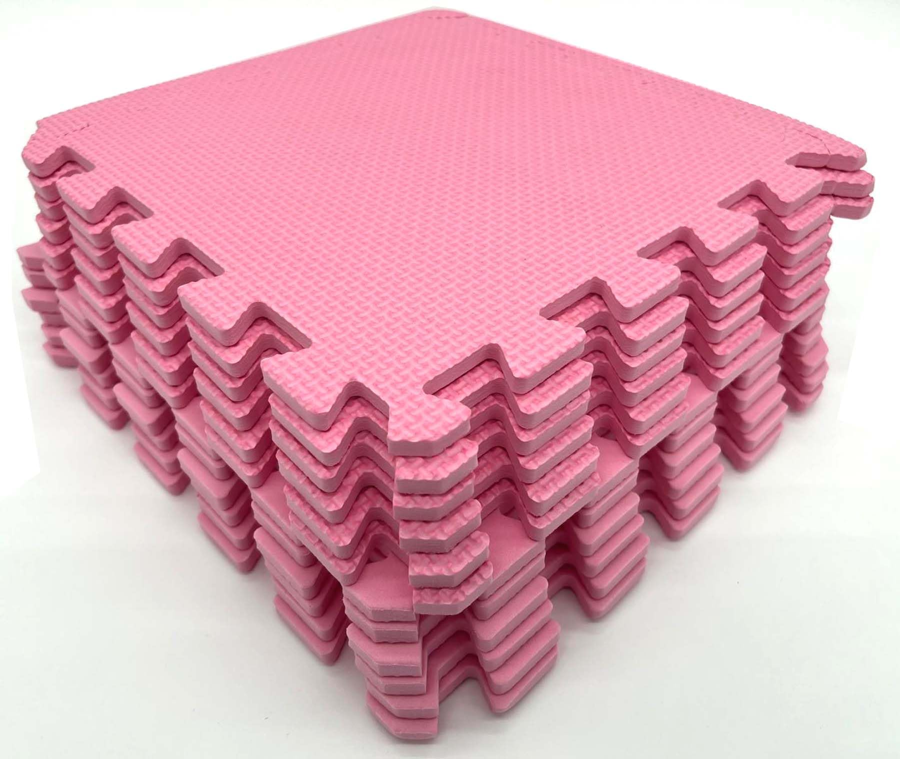 Eva Foam Baby Play Mat – 12Pcs (29x29cm) 8mm Thick Soft Baby Pink Interlocking Floor Tiles, Waterproof, Non-Slip, Safe & Comfortable Matting for Kids, Child’s play (Baby Pink, 12 Pack) — view 4