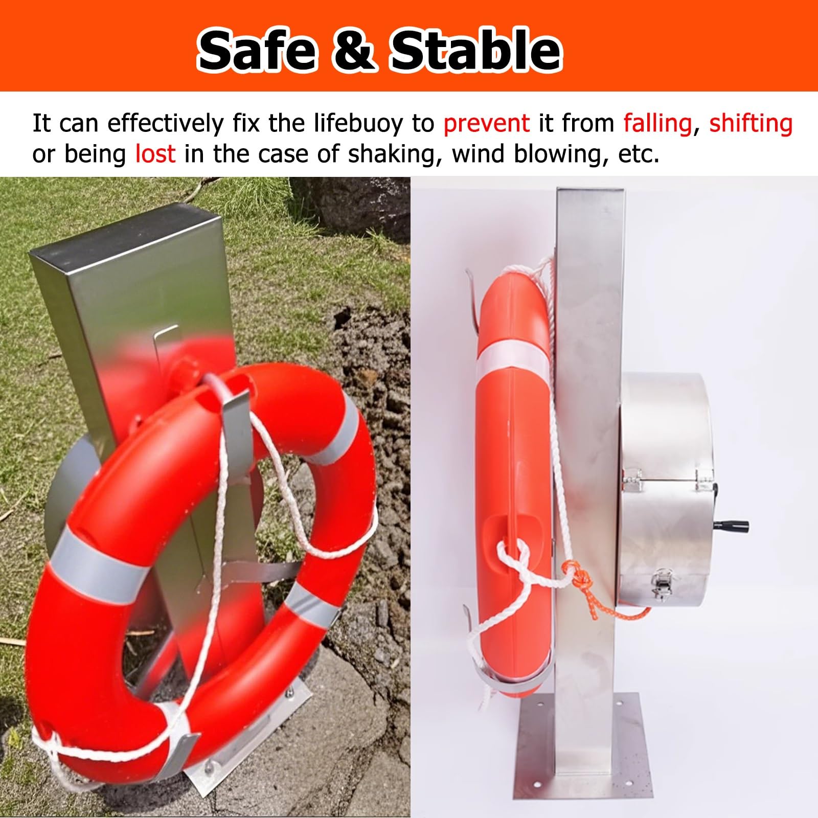 Rettungsringe Halterung 3er Pack, Rettungsring Halterung Halterung Wasserdicht Rostfrei, Allwetter-Rettungsringhalterung Für Öffentliche Schwimmbäder/Wasserparks(Set of 5)