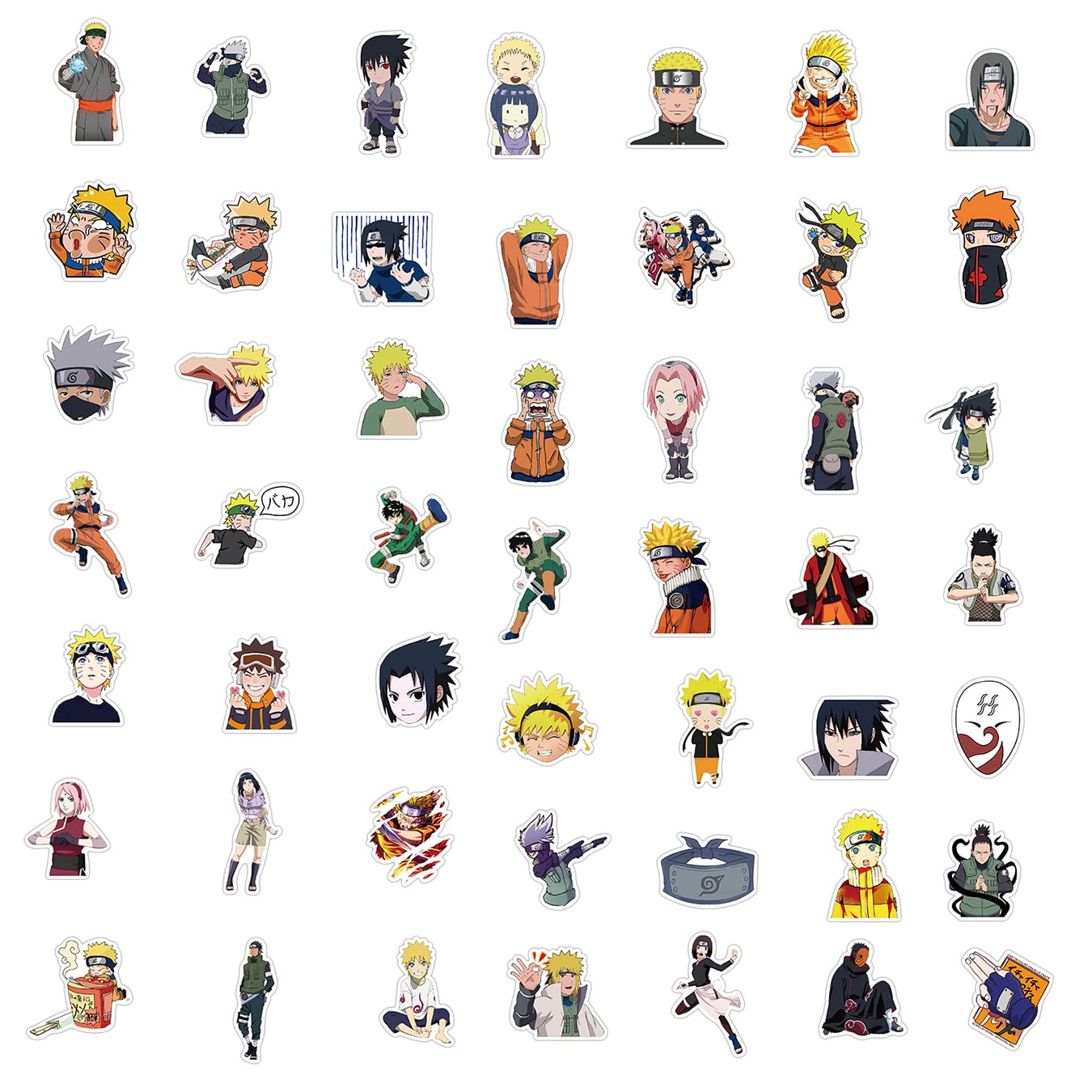 Naruto Anime Stickers Pack - 59 Waterproof Removable Decals For Laptop, Phone, Gaming Gear
