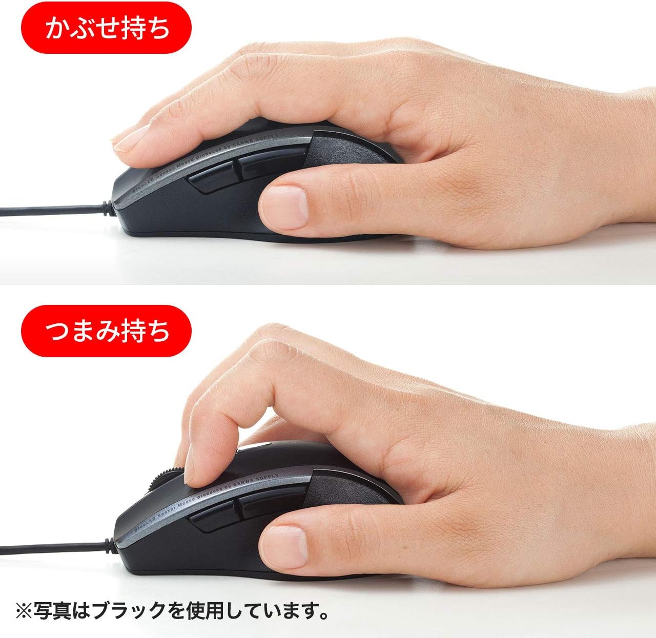 Sanwa Supply MA-BL168R Mouse, Wired, USB Connection, Quiet, Blue LED, 5 Buttons (Back/Forward Buttons), Medium Size, Red