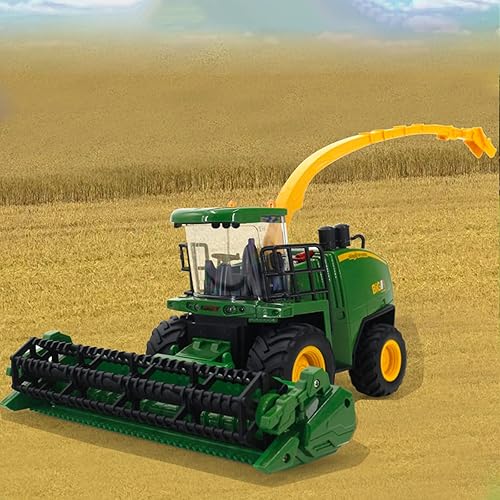 Miniatura 2 de PERKPUTOE Tractor cosechador de control remoto de 24 Ghz juguete de vehículo de granja con aerosol ligero de vapor para niños a partir de 3 años