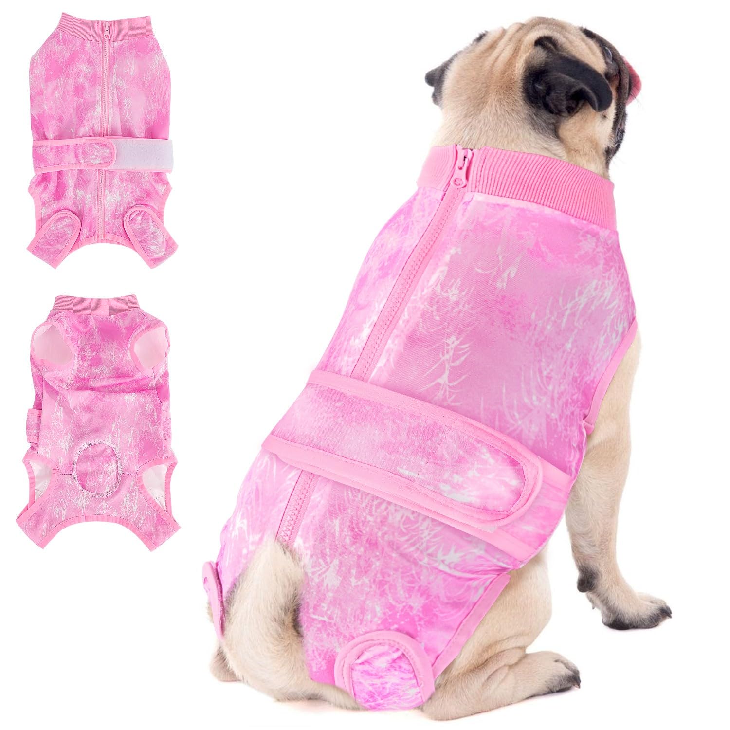 SlowTon Traje de recuperación de cirugía para Perros - Alternativa de Collar en Forma de Cono para Perros después de la cirugía con Cremallera, Camisa de recuperación Profesional para Mascotas