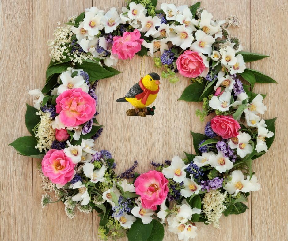 Miniatura 3 de Goldfinch - Figura colgante de árbol coleccionable, regalos para amantes de los pájaros, decoración de corona de Pascua, decoración de corona de