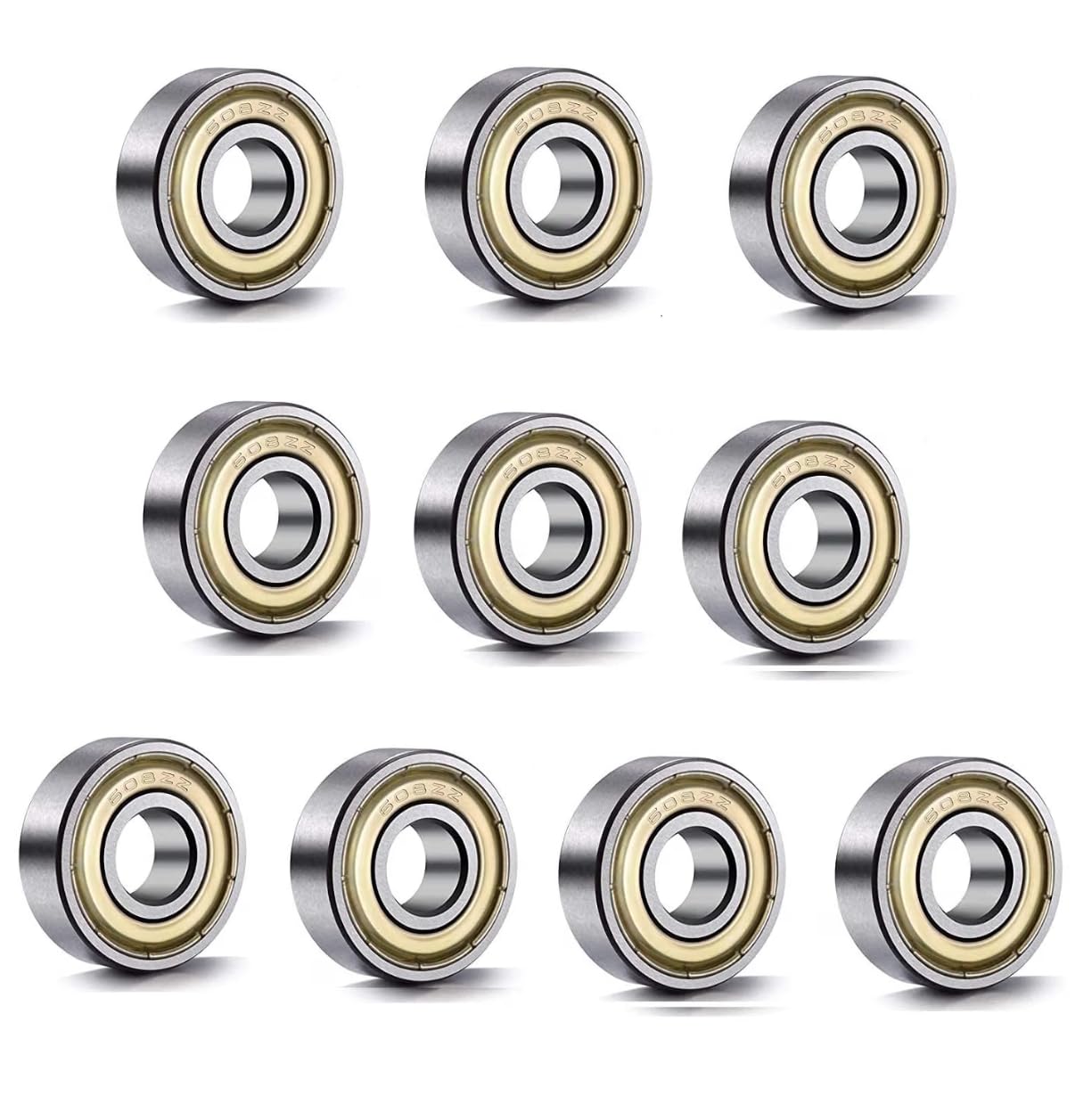 608 ZZ Bearings - 10 Pack for Skateboards -1