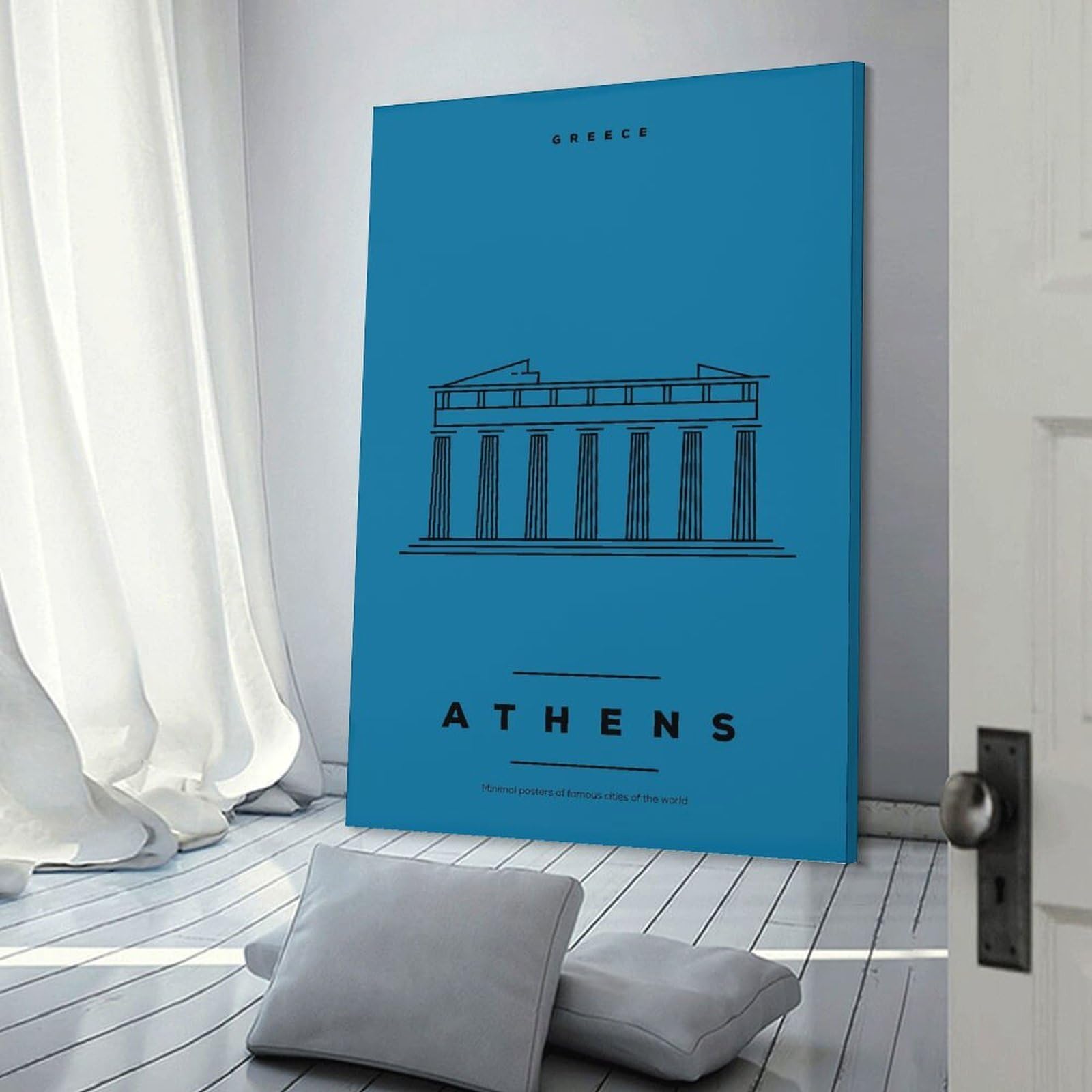 Junmoney Athens Greece(2) Home Decor Wall Art, 24x36inch(60x90cm), for Lounge, Bedroom Or Personal Spaces, Gift Idea for Housewarming And Birthdays