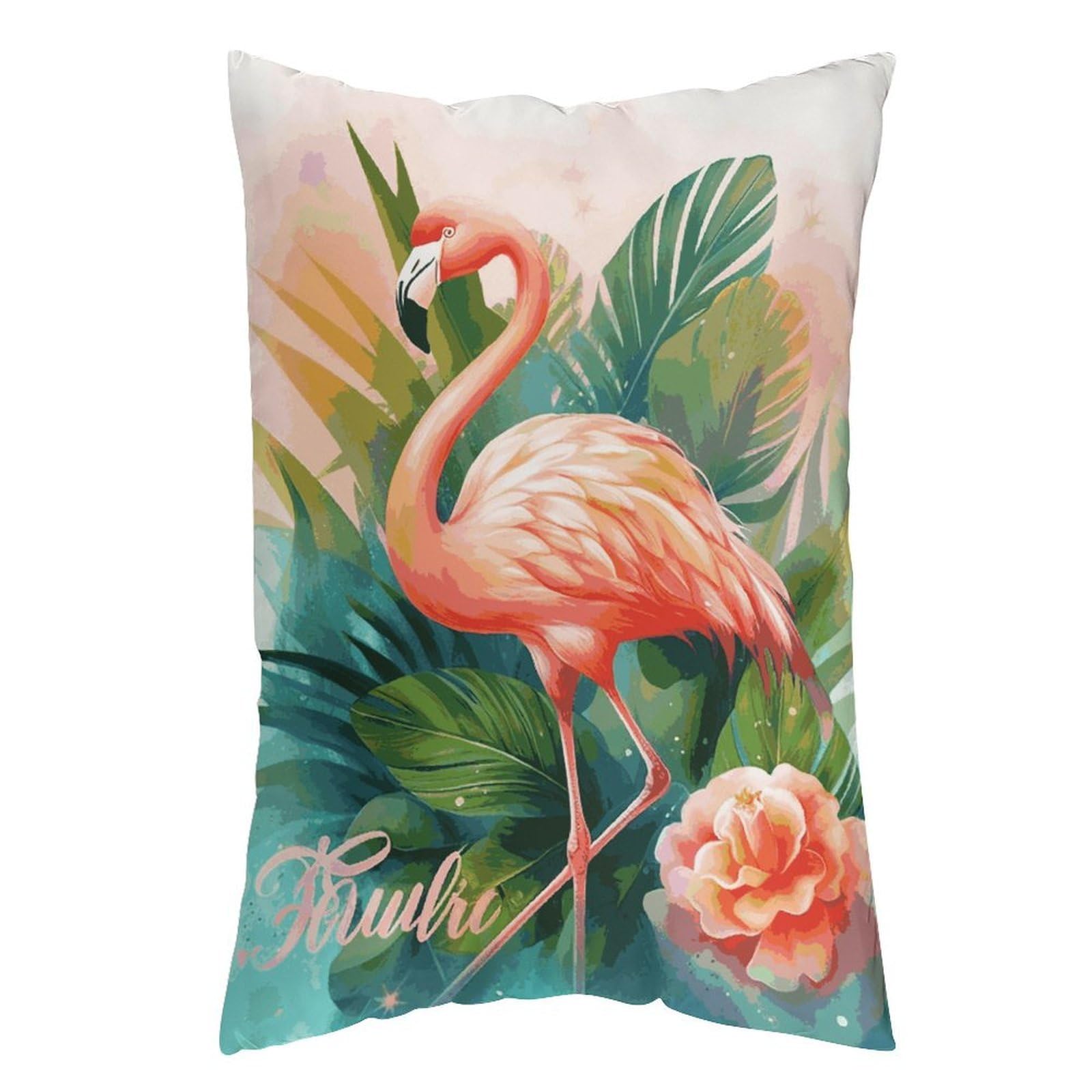 LDGSUPH Tropical Flamingo Pillow Cases Soft Pillowcase with Invisible Zipper Wrinkle Resistant Pillow Covers Breathable Removable Pillow Protector for Bed Sofa Car 20"x30"