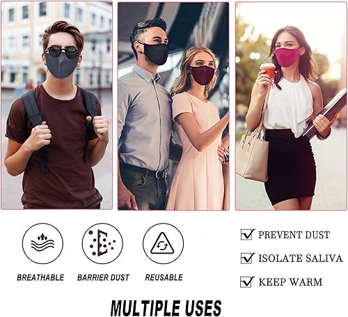 Miniatura 11 de Mascarillas de tela lavables y reutilizables para mujeres y hombres, máscara facial transpirable con alambre de nariz y bolsillo para filtro