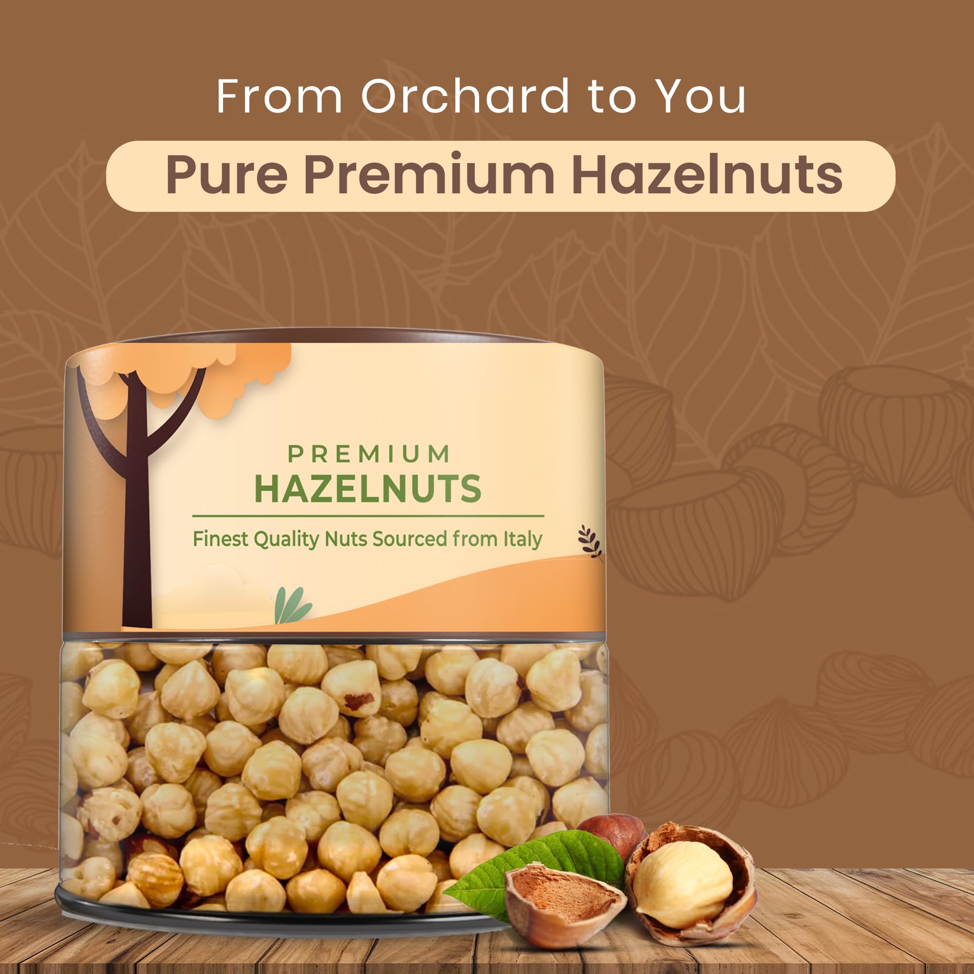 CrustNotch Hazelnuts 250gm | Premium Raw, Dehulled Hazelnuts for Snacking & Chocolate Spreads | Healthy, Delicious, Nutritious Dry Fruits for a Tasty Treat - Image 5 thumbnail