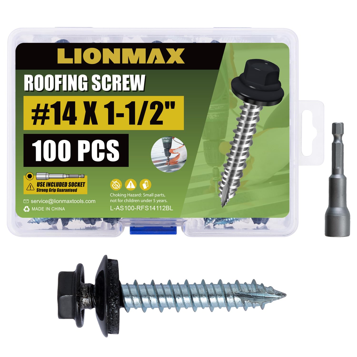 LIONMAX Metal Roofing Screws - Rust Resistant -13 LIONMAX Metal Roofing Screws - Rust Resistant -13