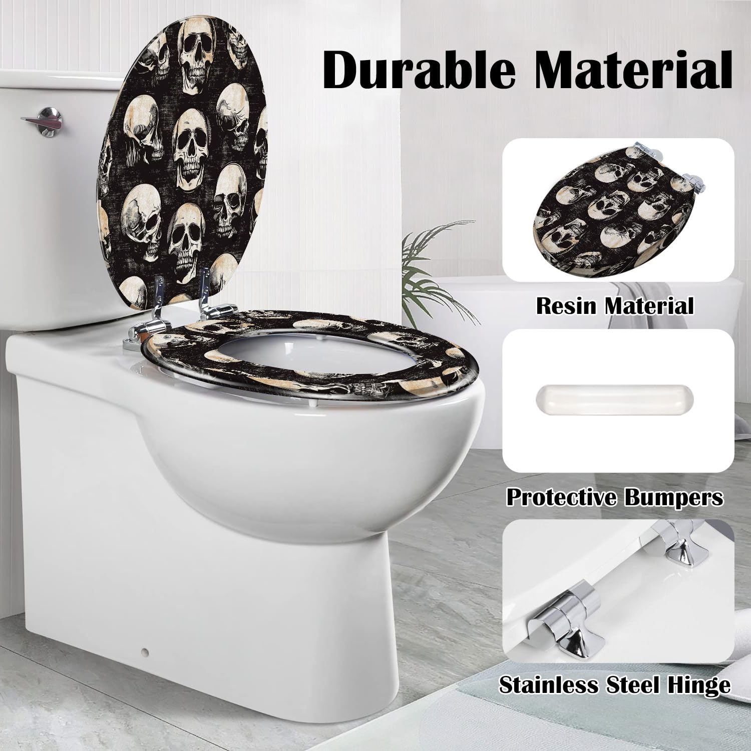 Asiento de inodoro alargado genérico para baño