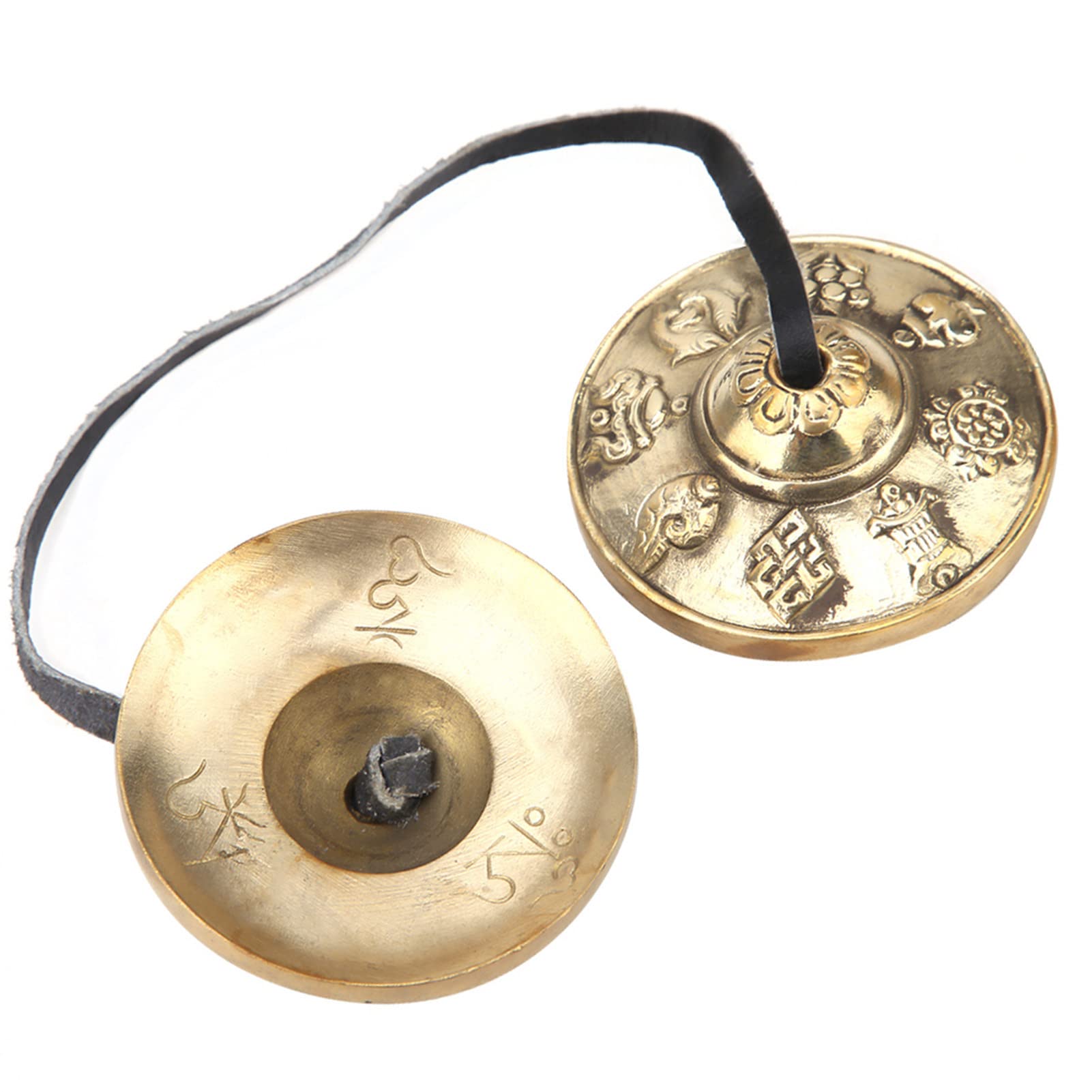 Fyearfly Tibetische Meditation Glocke, Tibetan Tingsha Glocke mit Schönem Fall, für Klangheilung, Yoga, Meditation, Buddhistisches Percussion-Instrument Mit Solidem Riemen