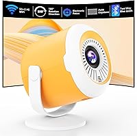 wepvo Portable Mini Projector with WiFi 6 Bluetooth 5.4, 180° Rotatable, Electric Focus & Auto Keystone LED Pico for Home Theater, Phones, Laptops