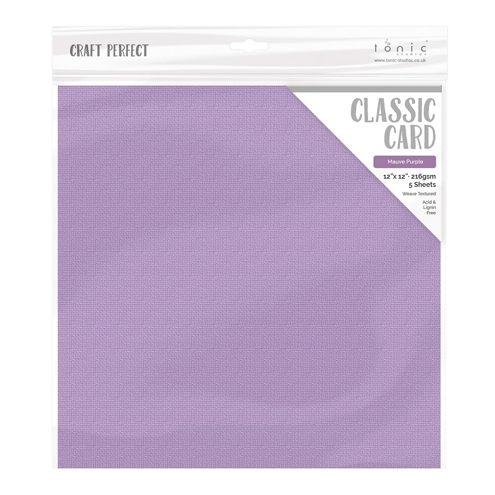 Tonic Studios Mauve Purple Card 12-9173 Craft Perfect Weave Texture 80Lb Cardstock 12"X12" 5/Pkg