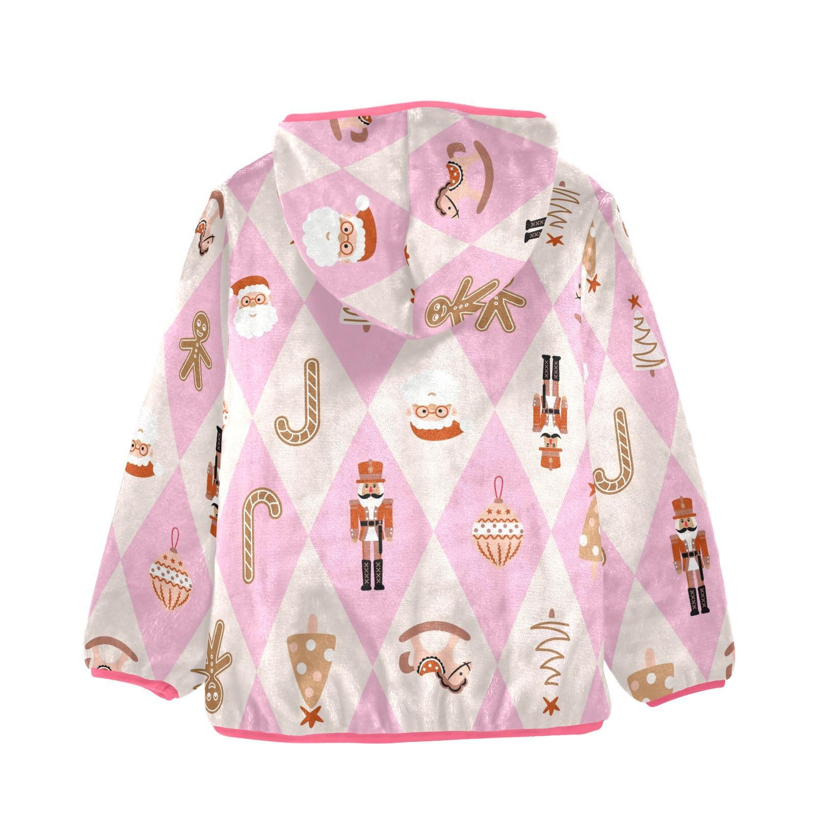 WIFIU Girls Boys Fleece Jacket Coat for Toddler Christmas Toy Theme with Pockets, Zip Up Hoodie Winter Warm Outerwear Nutcracker Santa Size 3T