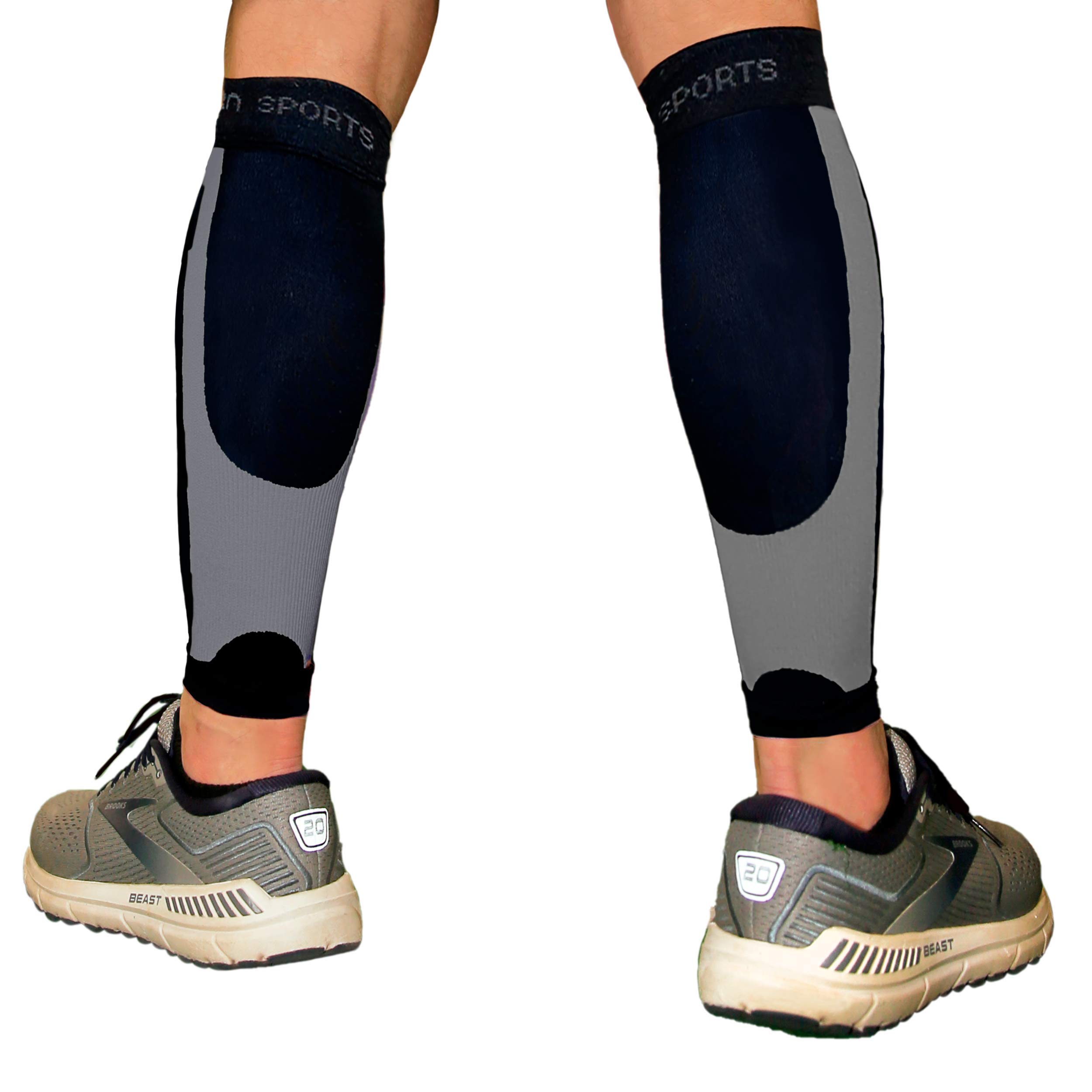 Compression Calf Sleeves For Shin Splints | Great For Runners, Medical, Swelling, Circulation | For Men Women Youth