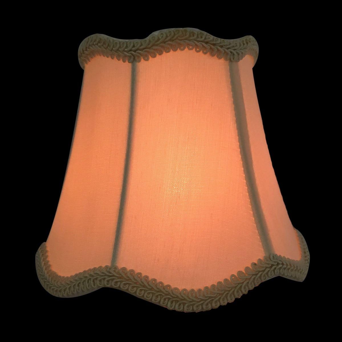Royal Designs, Inc. CSO-1028-5EG-6 Softback Scalloped Bell Chandelier Shade with Designer Trim, 3 x 5 x 4.5, Eggshell, 6-Pack