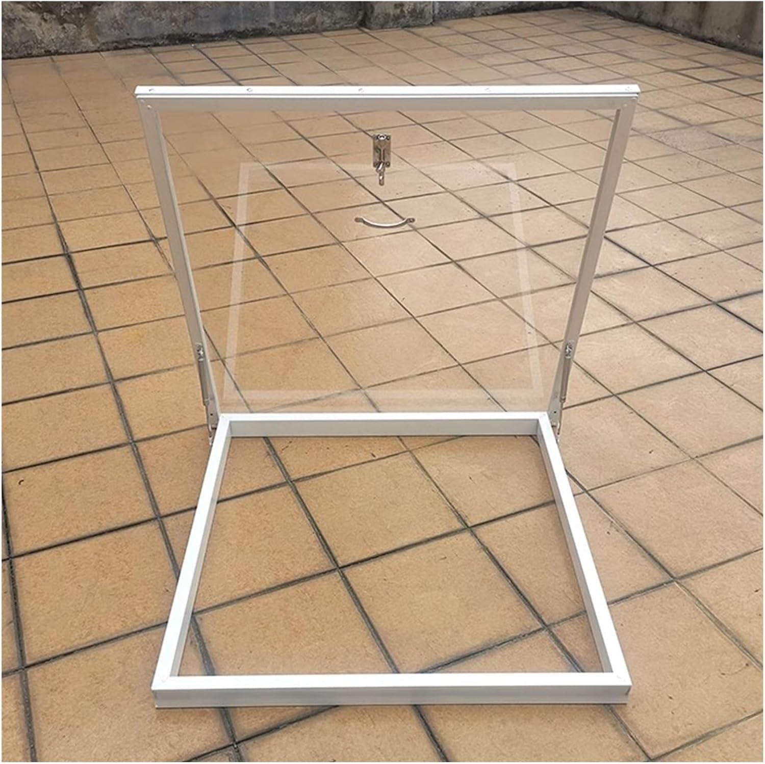 Roof Access Hatch Door 24x36 30x36 36x36 39x39in, Attic Hatch Cover with Gas Shock Strut & Lockable Handle, Roof Metal Plate Rainproof for Cellar Door, Escape Lid, Well Cover(90x100cm 35.4x39.4in)