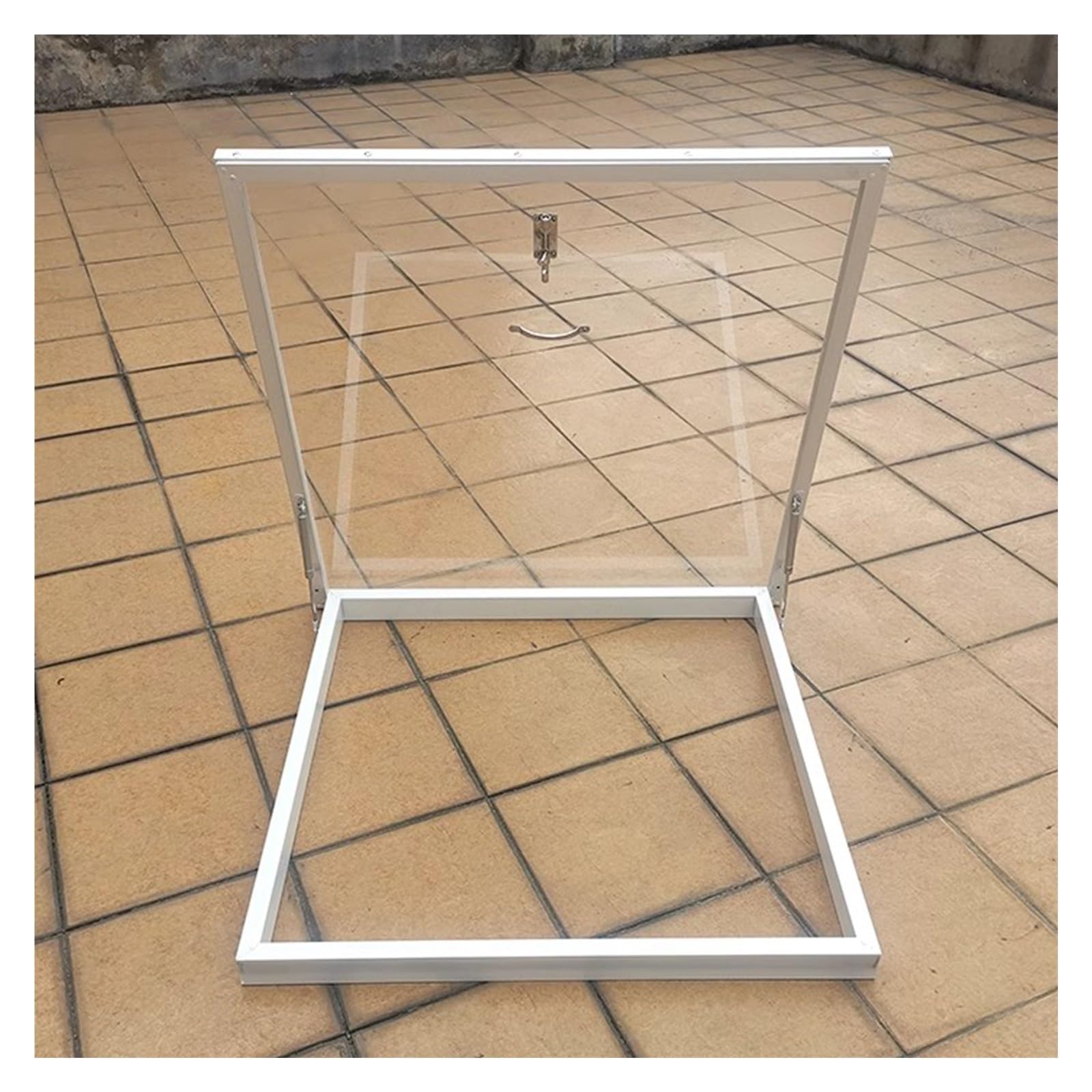 Lar Trappe d'accès de toit en aluminium avec panneau en acrylique étanche pour entrée de lumière naturelle idéale pour couloir, grenier et escaliers de sous-sol