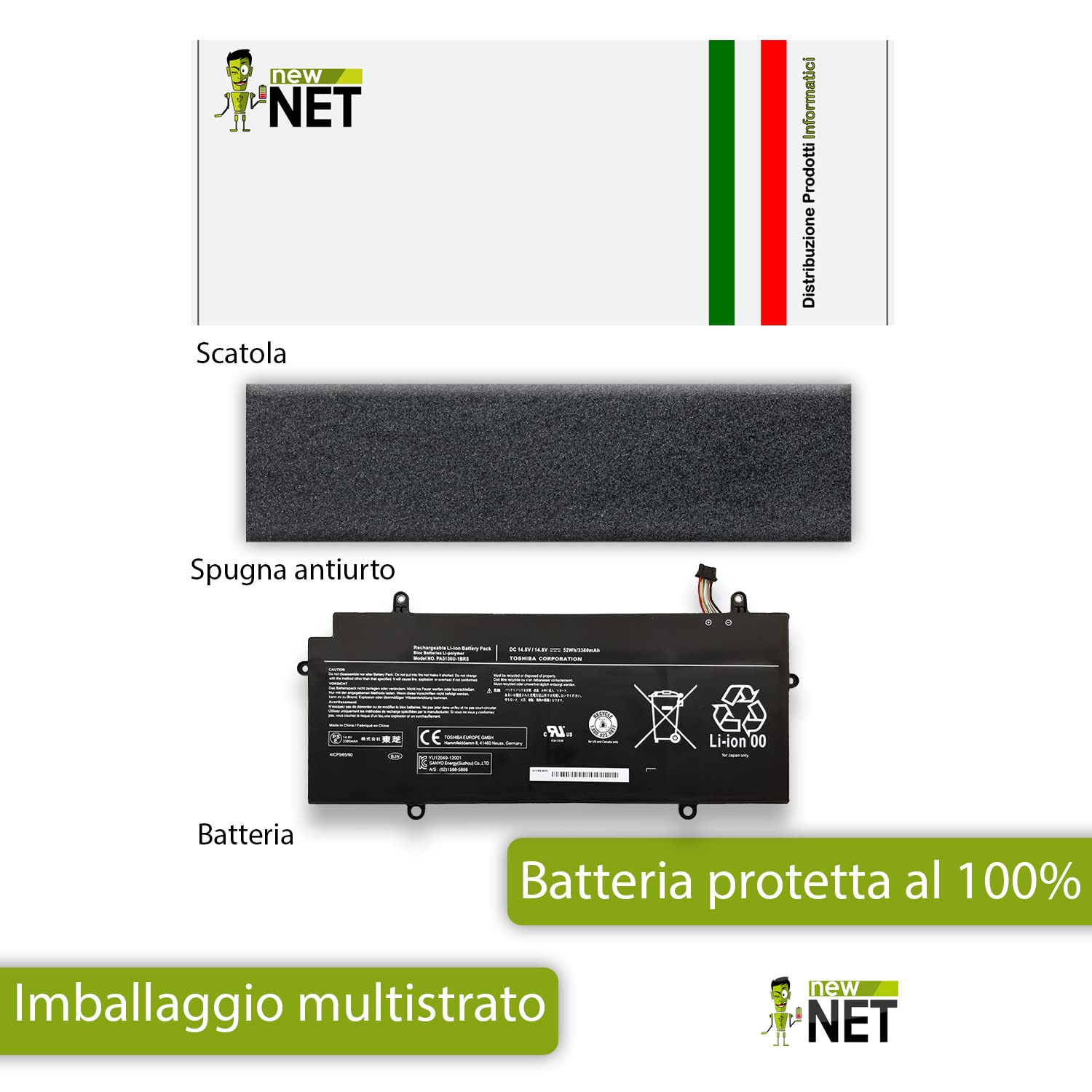 New Net Compatible Battery PA5136U-1BRS Toshiba PA5136U-1BRS