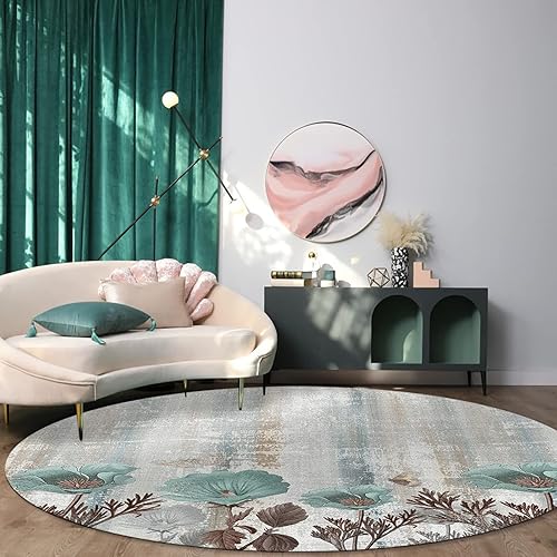 Miniatura 3 de Elegante alfombra redonda de 4 pies, lavable para interiores, dormitorio, cocina, baño, sala de estar, comedor, lavandería, oficina, área y