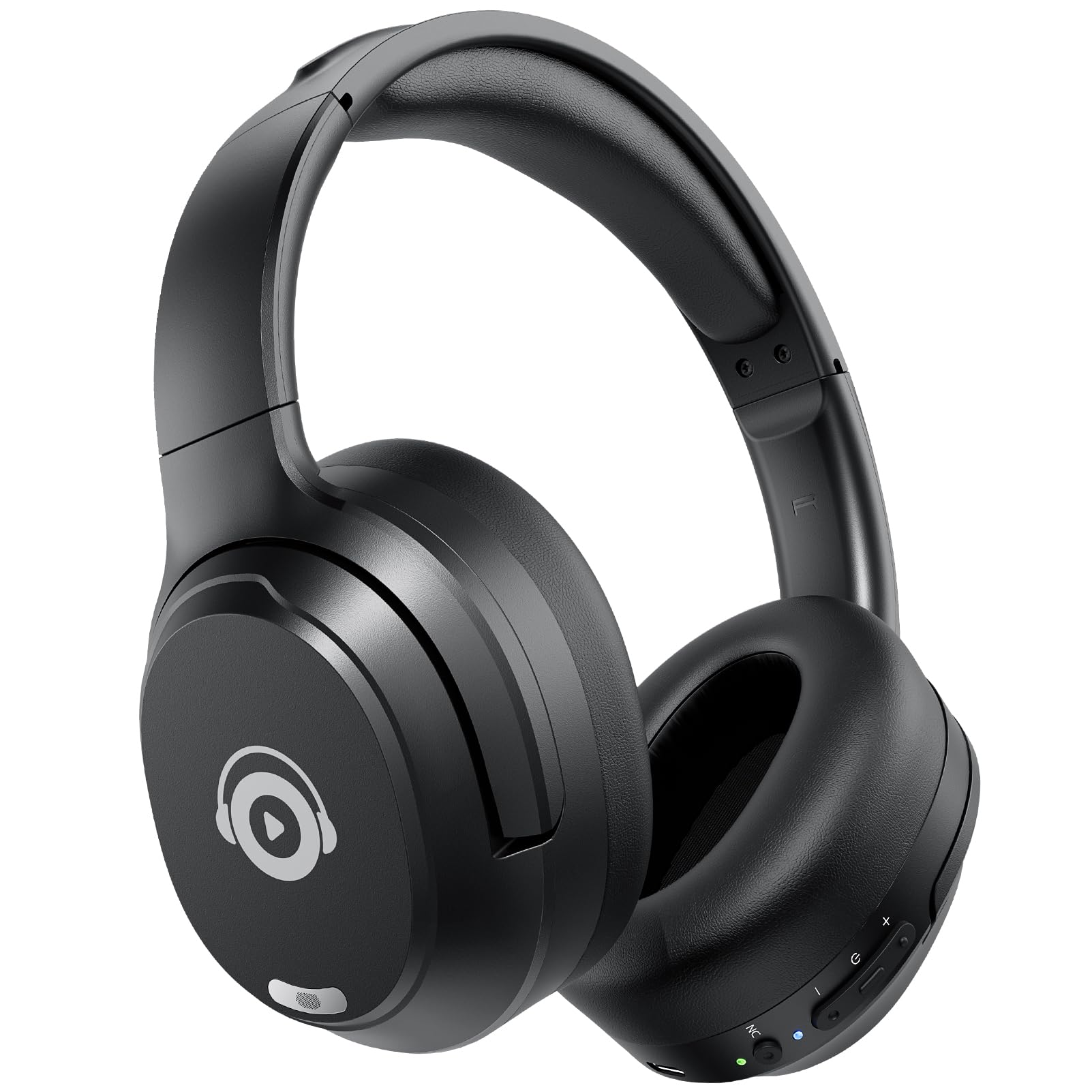 tapaxis Hybrid Active Noise Cancelling Headphones, Bluetooth Headphones Wireless Over Ear with Transparency Mode, Deep Bass, Comfort Fit Ear Cups, 40 Hrs Playtime for Travel Home Office (Black)