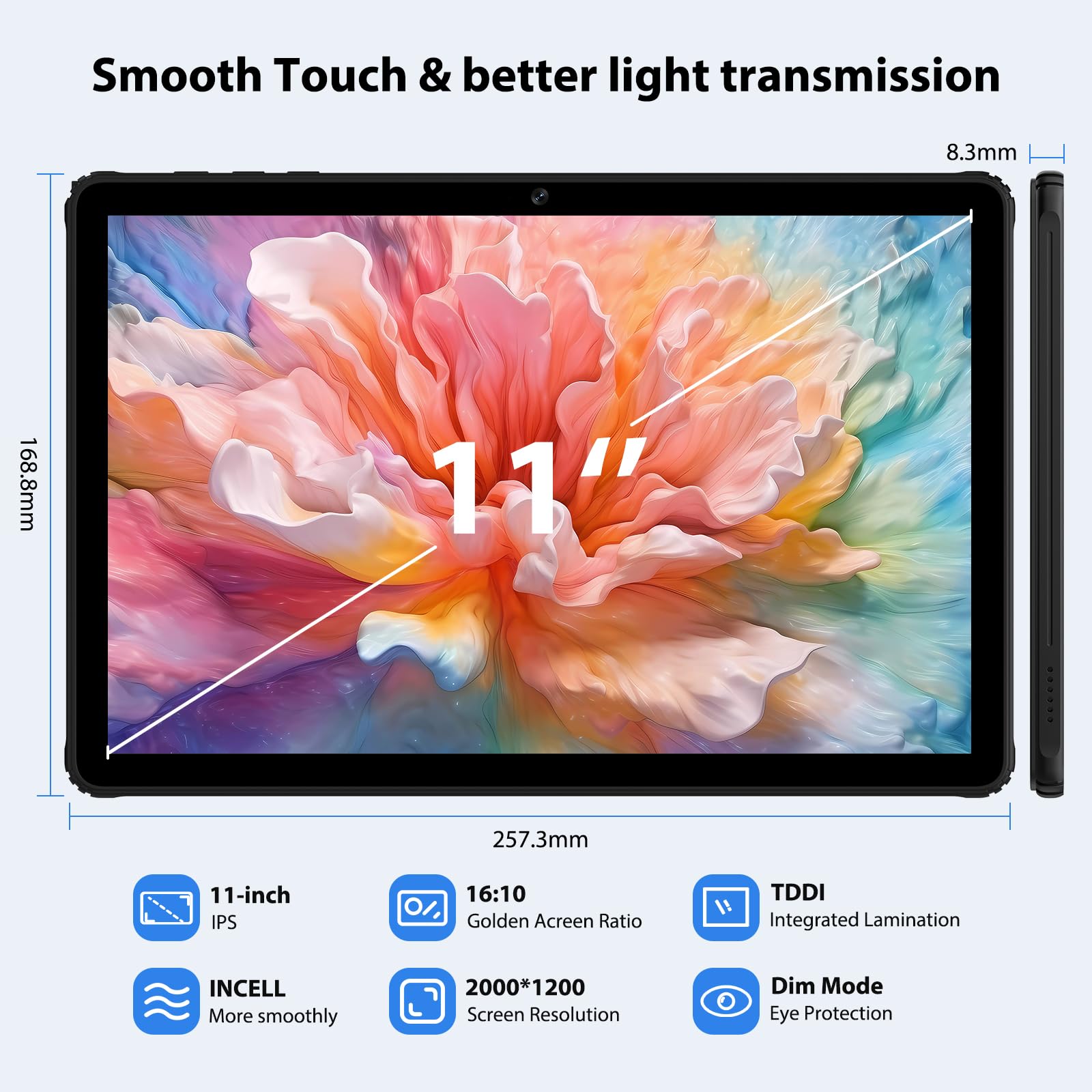 2026 Android 16 Tablet 11 Pouces, 36GB RAM+512GB ROM, SIM 4G & 5G WiFi, Octa Core 2.0GHz, 13MP+8MP, 2000 * 1200/WidevineL1/8000mAh/BT5.0/OTG/GPS-Tablette avec Clavier (Noir)