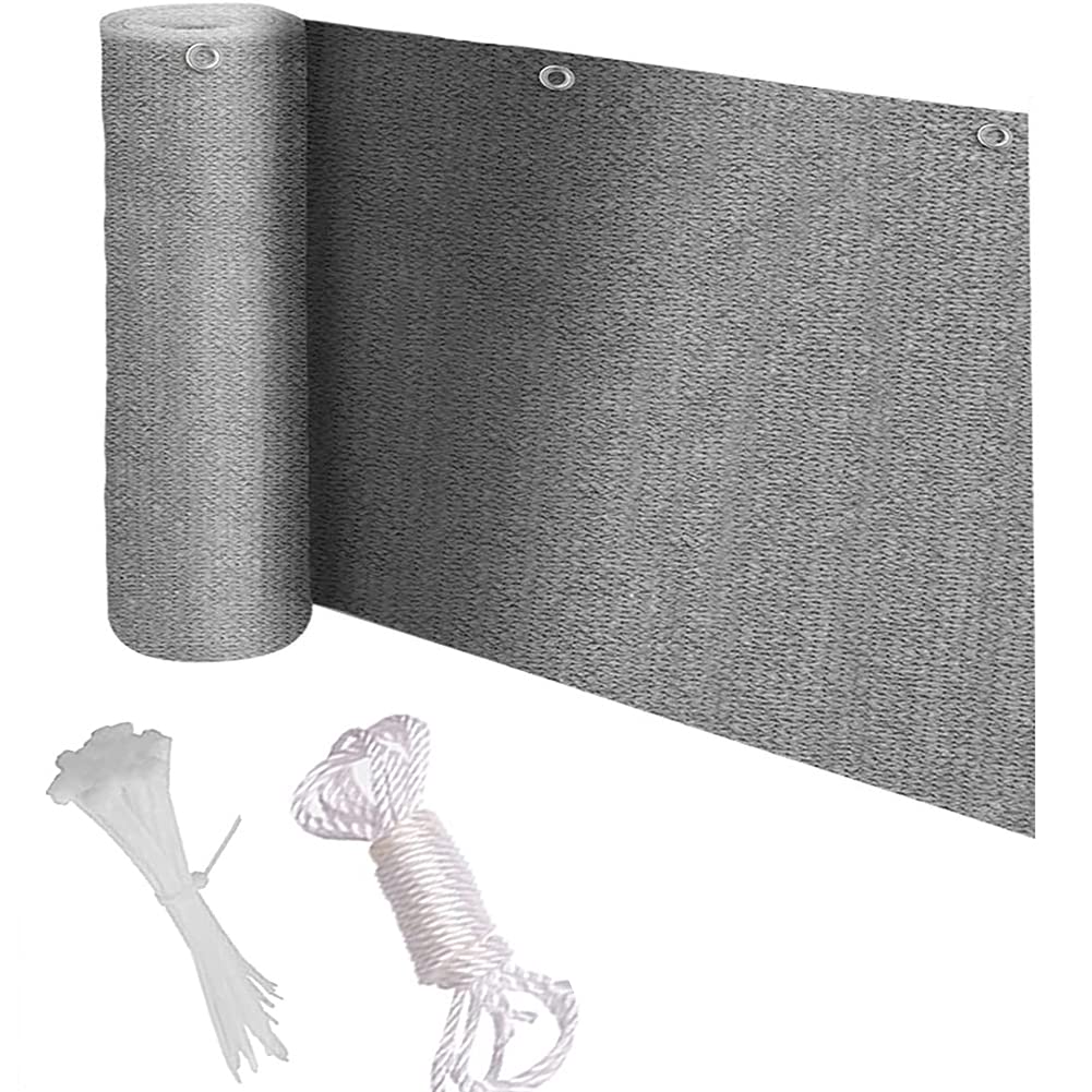 Telo Protettivo Per Balconi, Vento E Protezione UV Schermo Privacy, HDPE All'aperto Giardino Recinzione Muro Esterno Schermi, Con Foro Di Metallo Fascette Per Cavi,Grigio,1.2x3m