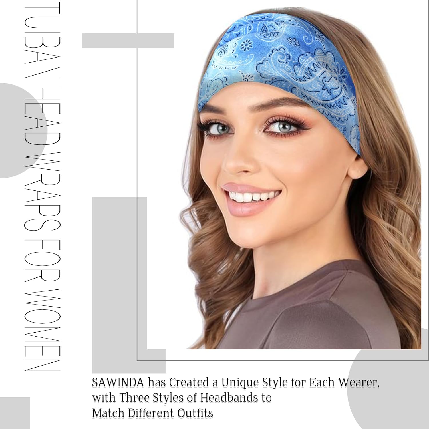 6 Pack Wide Headbands for Women Boho Twist Knotted Head Wraps Elastic Non-Slip Thick Hairbands Large African Sports Yoga Head Wraps Turbans Headband Hair Accessories - Image 7