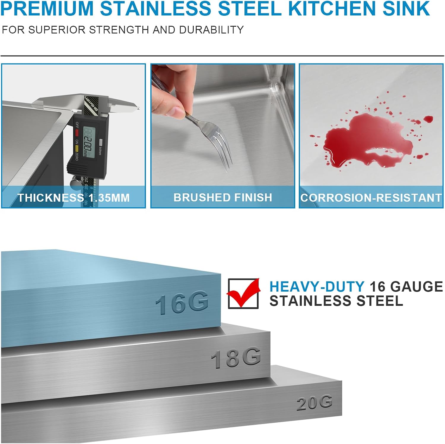 30 Undermount Kitchen Sink - 30"x19" Sink Undermount 16 Gauge Stainless Steel Single Bowl Under Counter