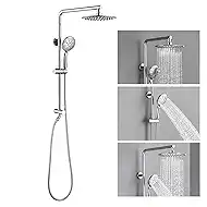 SonTiy 9" Shower Head with Handheld Spray, Rain Shower Heads System, 5 Spray Mode Handheld, Modern Shower System with Easy Reach Diverter, 72'' Hose and Height Adjustable Holder, Chrome