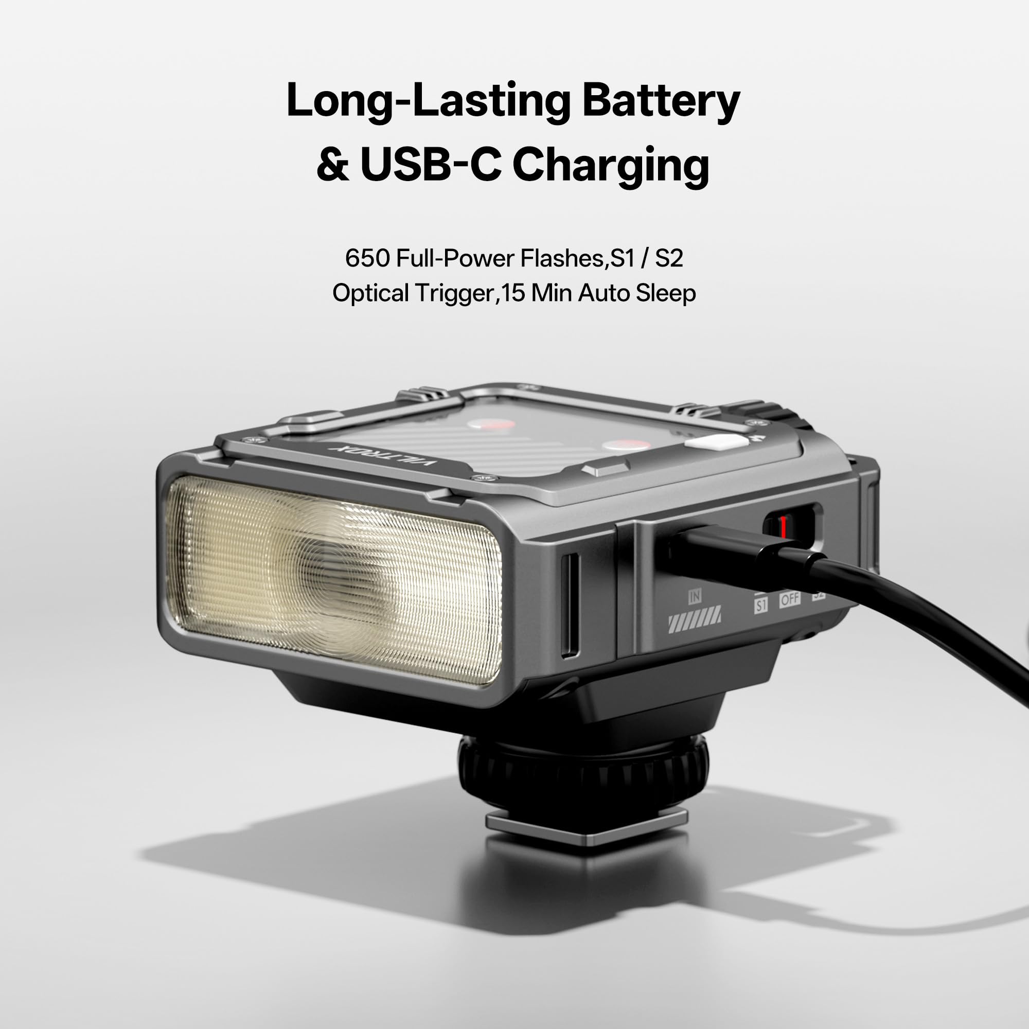 VILTROX Spark Z3 TTL Mini flash de cámara para Canon, linterna pequeña de 6500 K de alta potencia GN16 flash con tiempo de reciclaje ultrarrápido de 0,1 a 1 s, TTL Auto con control de alimentación