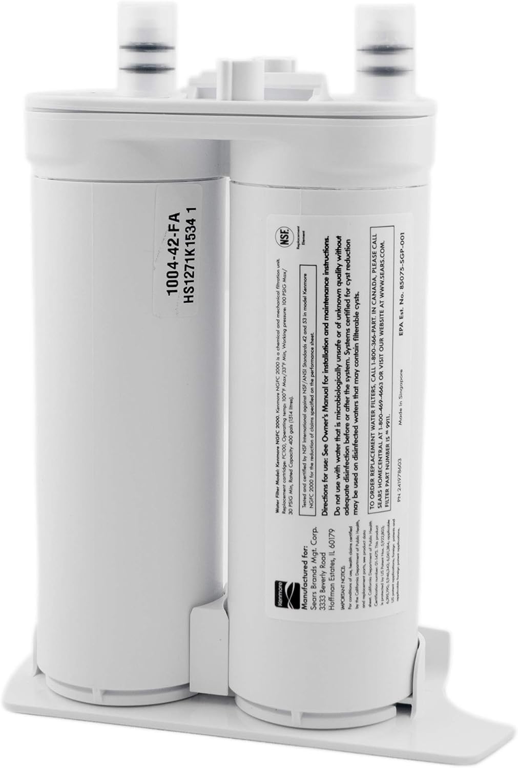 Up To 40% OFF Kenmore 9911 Refrigerator Water Filter, 1 Count (Pack of 1), White