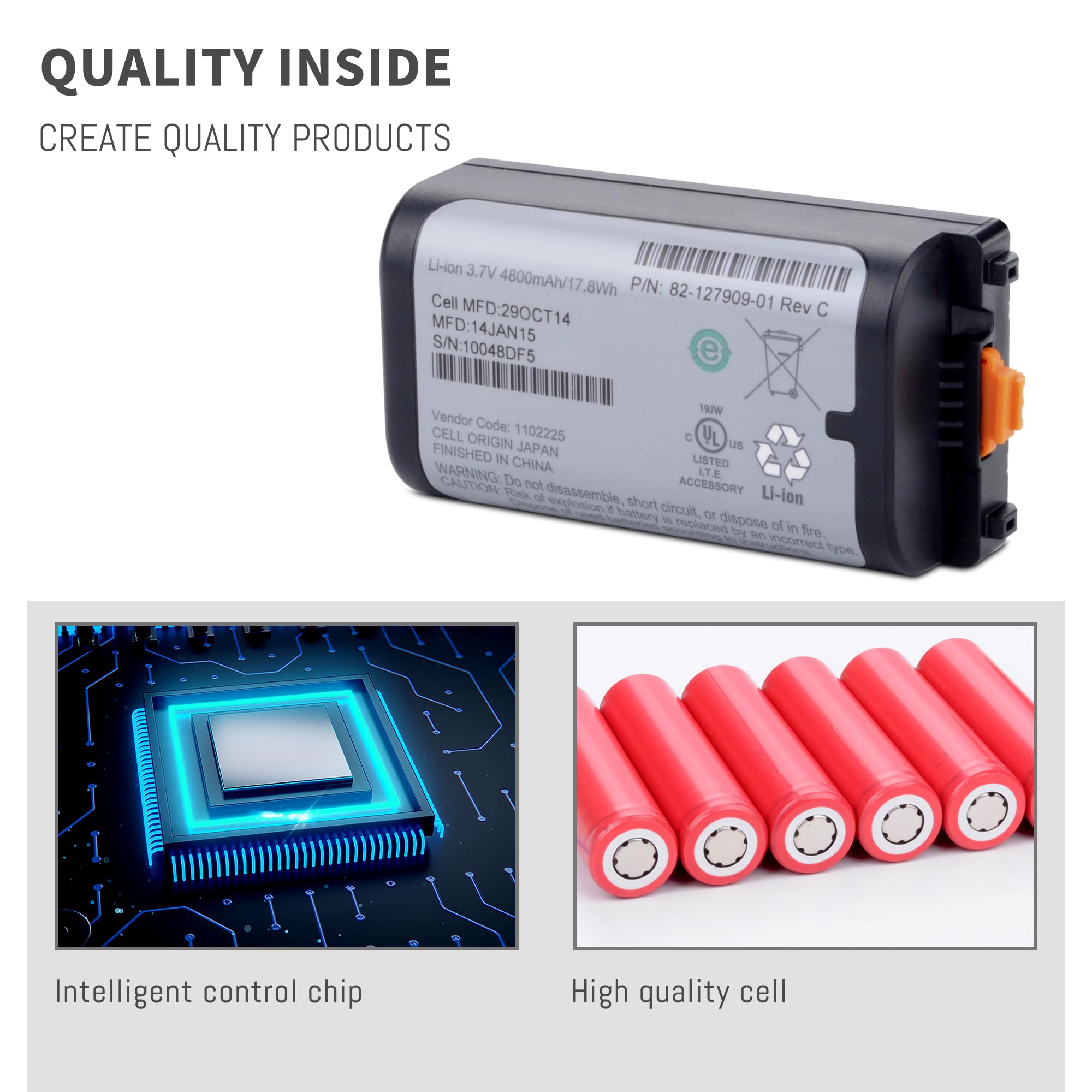 Amazon.com: 82-127909-02 Replacement Battery for Symbol