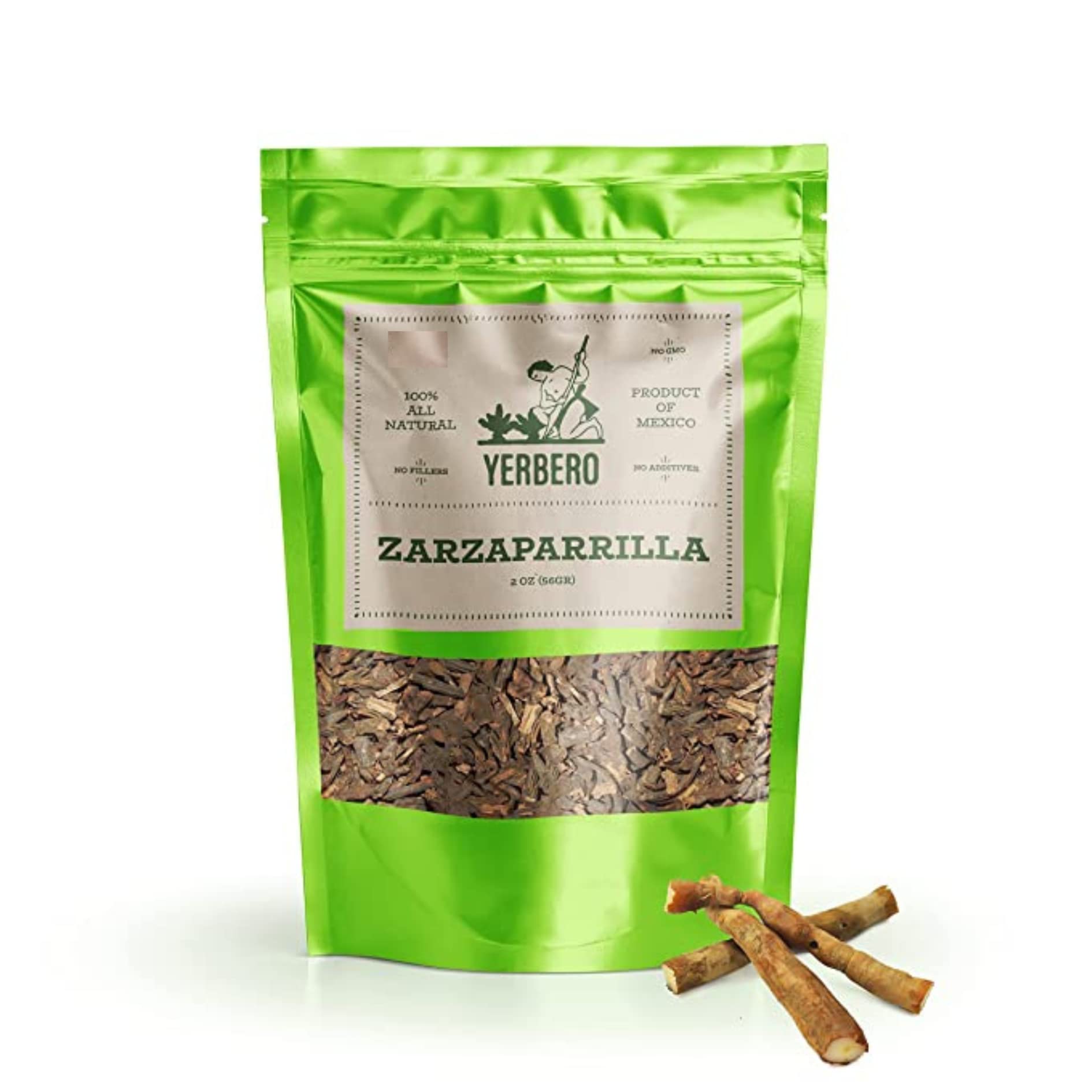 Yerbero - Sarsaparilla Root 2oz (56gr) Herbal Tea (Te De Zarzaparrilla) Crafted By Nature 100% All Natural Fresh Tea Tea | Non-GMO | Gluten-free.