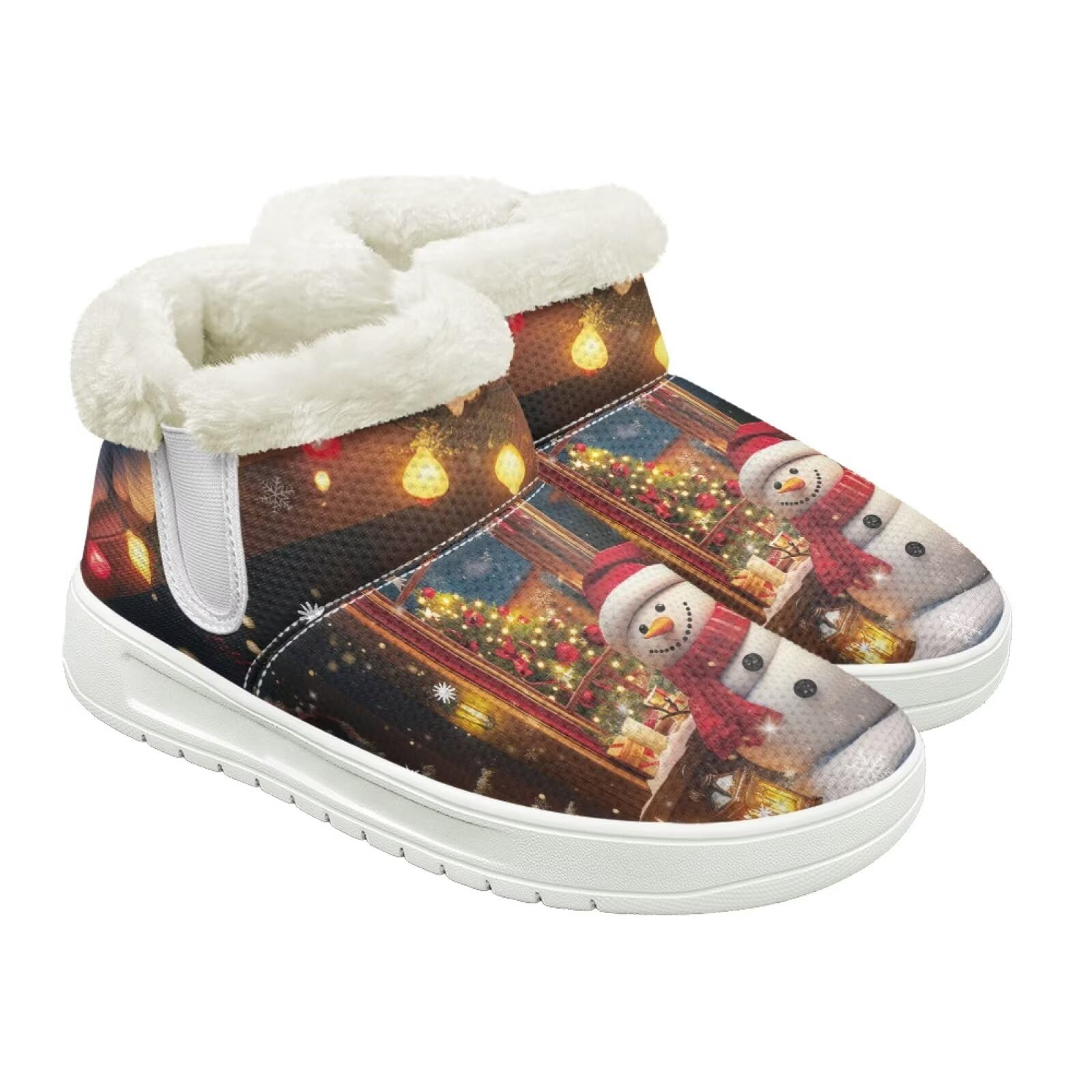 Women Snow Boots with Fur Lined Warm Winter Boots for Women Outdoor Slip On Winter Walking Shoes