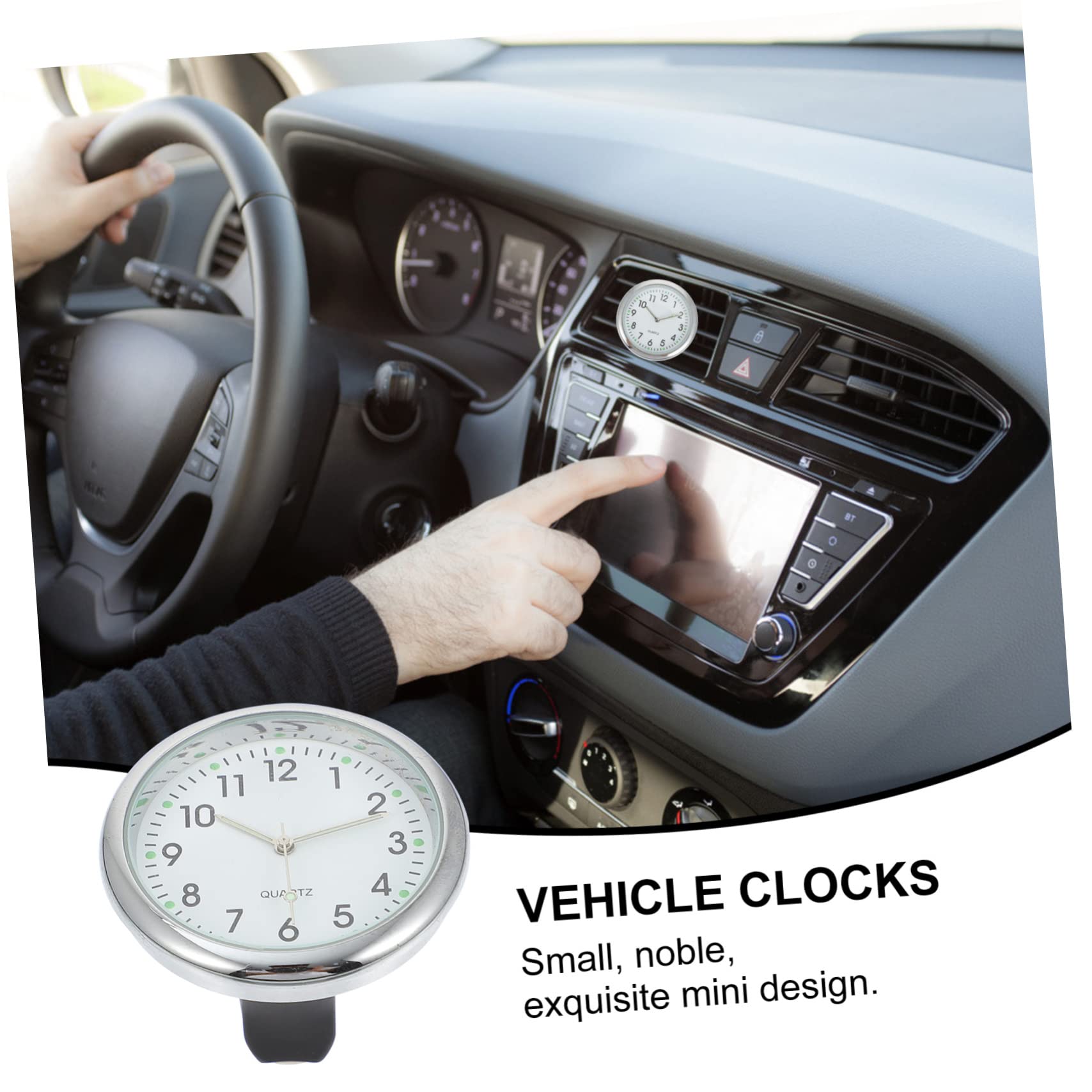 4 Juegos reloj luminoso del coche diminuto relojes de coche digital mini reloj del salpicadero del coche reloj de vehiculo reloj del tablero Vidrio