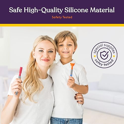 Miniatura 8 de Special Supplies Buzz Buddy Kit de estimulación oral con 6 cabezales intercambiables de textura suave, calma las necesidades sensoriales, apoya el