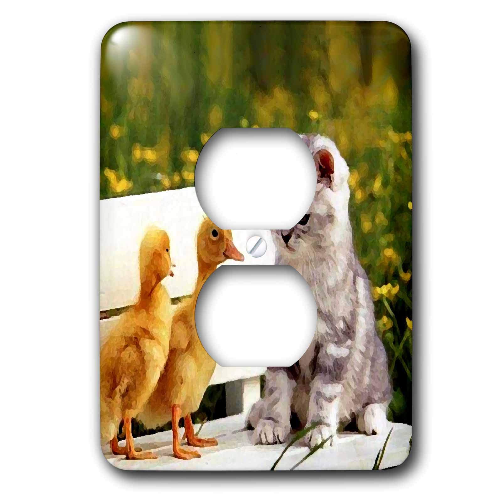 3dRose Kitten and Duck-2 Plug Outlet Cover (LSP_571_6), Varies