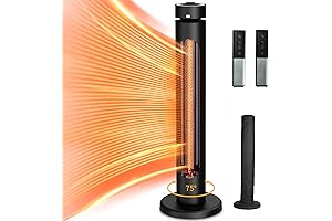 Tower Patio Heater with 1500W Infrared Heat, 8 Heat Levels