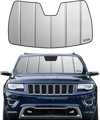 Pigenius Parasol para parabrisas para Jeep Grand Cherokee SUV 2014-2021, ajuste personalizado, parasol plegable definitivo