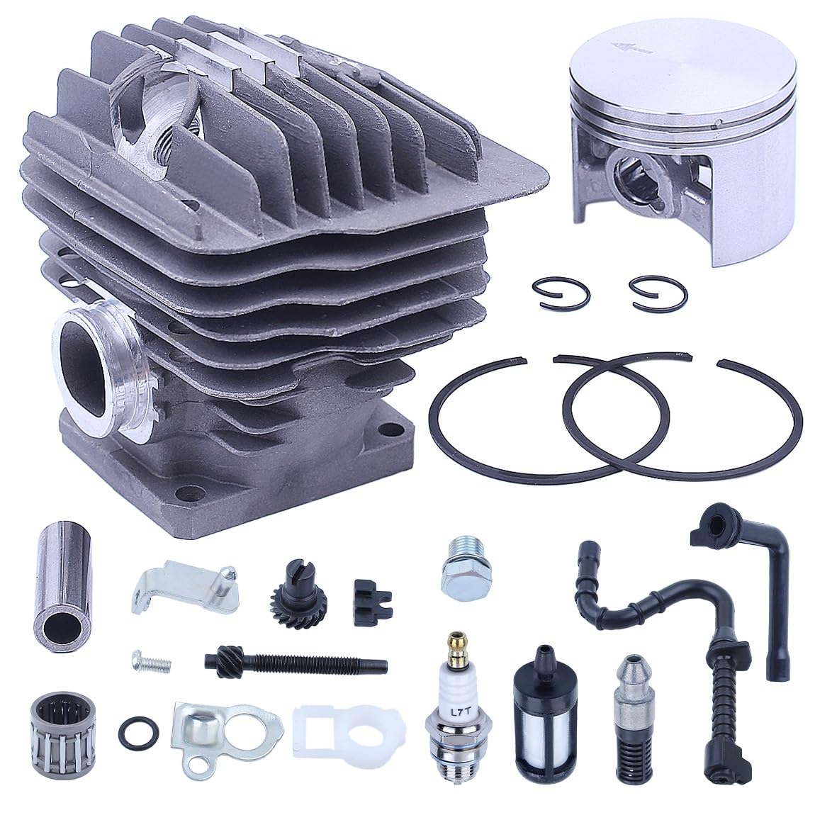 Kit de pistón de Cilindro de 52mm for Stihl MS460 046, ajustador de Cadena de línea de Filtro de Aceite Combustible, Accesorios de Motor de Motosierra de 2 Tiempos [Reemplazo]